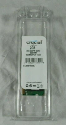 Crucial 2GB SO-DIMM 667 MHz PC2-5300 DDR2 SDRAM Memory (CT25664AC667) - Image 1 of 2