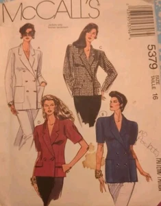 Vtg McCall's Blazer Sewing Pattern 5379 SZ 16 UNCUT 1990s - Picture 1 of 3