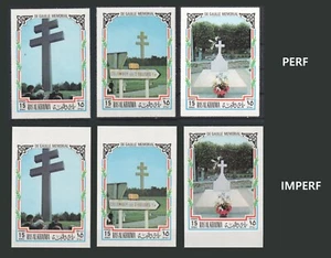 Ras Al Khaima 1972, Charles De Gaulle - Mi 773A+B a Mi 775 A+B - Perfecto/Imperf. - Imagen 1 de 1