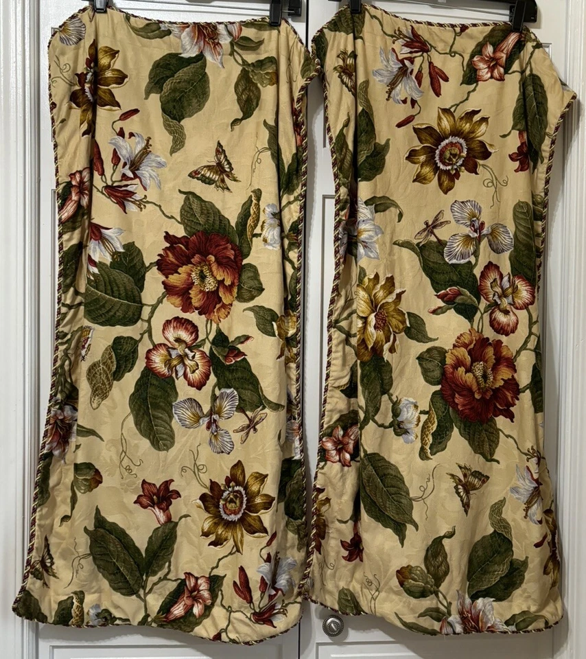 2 fundas de almohada Waverly King resortes de laurel brocado floral mariposa Foto 1 de 4