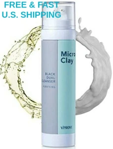 BLACK CLAY Cleanser + Cleansing Oil Micro Clay Olive Oil Bamboo Rose ANTI-AGING - Picture 1 of 9