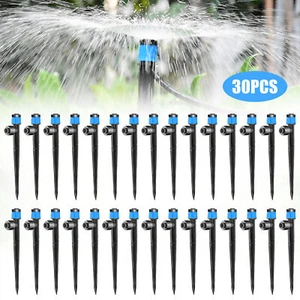 360° Adjustable Water Flow Irrigation Drippers Stake Emitter Garden Drip System - Picture 1 of 7
