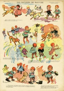 "LES SOULIERS DE BALUCHE" Original Gesenkbrett POULBOT 30x40cm   - Bild 1 von 1