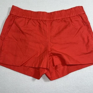 J.Crew Shorts Women Size 4 Coral Linen Cotton Blend Elastic Waist Pockets - Picture 1 of 9