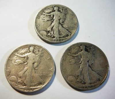 1927 S, 1928 S, & 1929 D Walking Liberty Half Dollars - Image 1 of 2