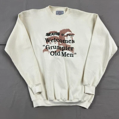 De colección Años 90 Sears St.Paul 'Bienvenidos Grumpier Old Men' Blanco Cuello Redondo EE. UU. XL Foto 1 de 4