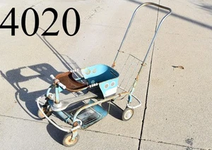 Cochecito Taylor Tot Murray Go Round vintage azul metal madera con reposapiés años 40 - Imagen 1 de 12