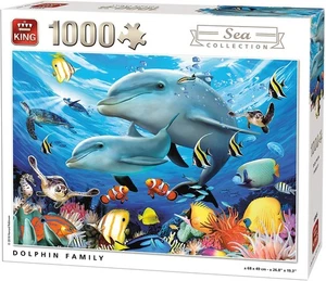 ,KING, Rompecabezas de 1000 piezas de familias de delfines, , KING55845 - Imagen 1 de 1