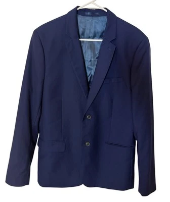 Chaqueta Blazer Topman 2 Botones Para Hombre Talla 42R Azul Marino Eva BLE Delgada Ventilación Única Foto 1 de 4