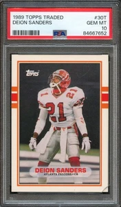 FB - 1989 Topps Traded - #30T - Deion Sanders - PSA 10 - GEM MT - Picture 1 of 2