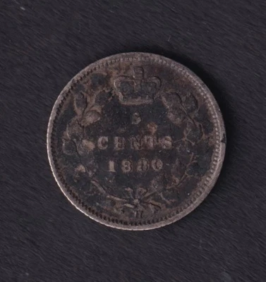 Canada 1880 5c Five Cent Silver Coin Queen Victoria .925 Silver #2 - Image 1 of 2