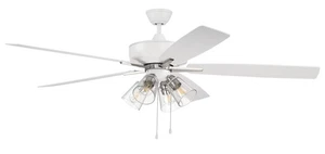 Craftmade Super Pro fan 4-Light Ceiling Fan with Blades Included in White with - Picture 1 of 1