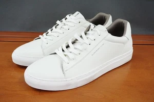 Zapatos AllSaints Klip Low Top Para Hombre 10 Cuero Blanco Con Cordones Minimalista Informal - Imagen 1 de 11