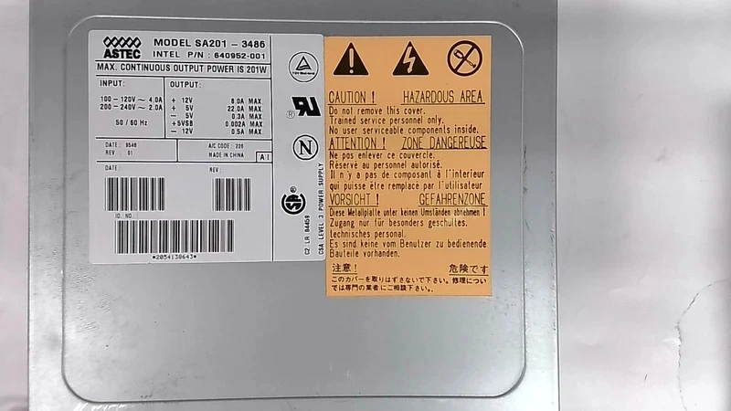 SA201-3486 astec 201W at power supply - Image 1 of 4