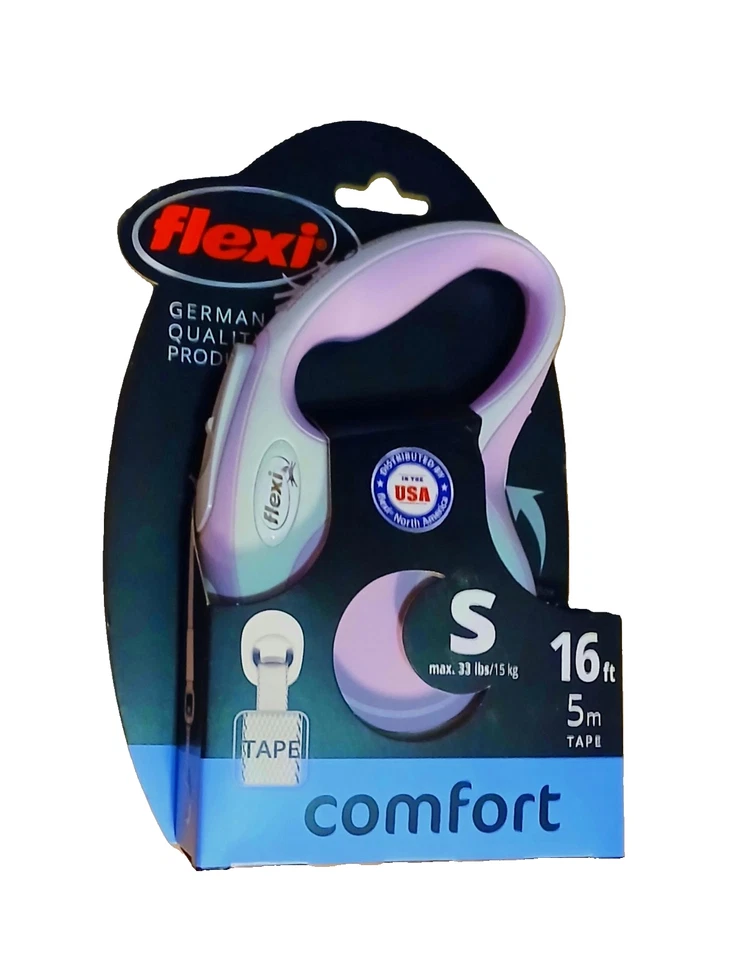 Flexi новый комфорт ленты поводок розовый 16 футов, S для собак до 33 фунтов. UPC: 840317106282 - Изображение 1 из 1