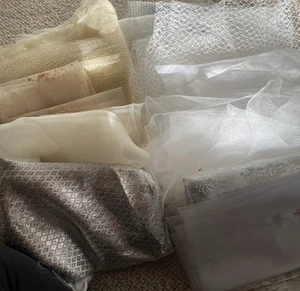 Bridal Wedding Fabric Remnants Tulle Organza Netting Crafts Sewing Material - Picture 1 of 5