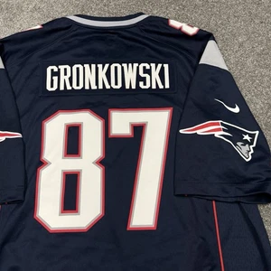 Rob Gronkowski New England Patriots Jersey Men XL NFL Football Nike Blue 87 - Picture 1 of 13