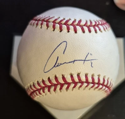 Certificado de autenticidad de béisbol de las Grandes Ligas Rawlings autografiado firmado por Aaron Hill de los Azulejos  Foto 1 de 2