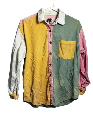 Vtg Sorrel Women Sz M Color Block Long Sleeve Button Up Vintage Corduroy READ - Image 1 of 4