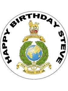  7.5 ROYAL MARINES EDIBLE ICING BIRTHDAY CAKE TOPPER  - Picture 1 of 1