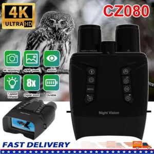 CZ080 Night Vision Goggles 600m 4K Digital HD IR Binoculars 8X Zoom Hunting - Picture 1 of 17