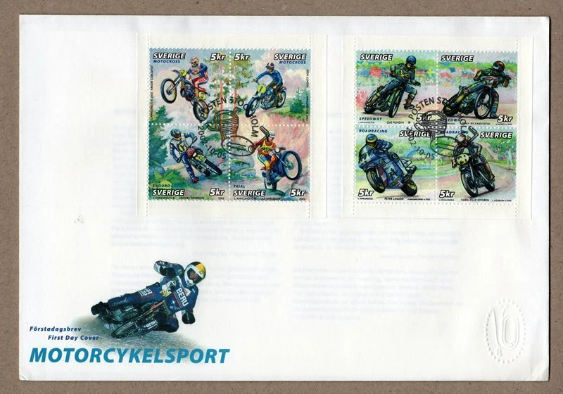 Sweden 2002 motorcycle FDC - Image 1 of 1