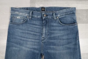 Pantalones de mezclilla para hombre Hugo Boss MAINE 3 elásticos calce recto azules W33 L33 Candiani - Imagen 1 de 15