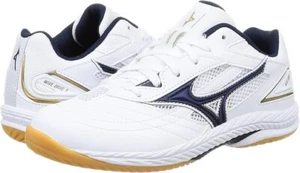 Mizuno WAVE DRIVE 9 White/Navy/Gold Unisex Table Tennis Shoes 81GA2205 - Picture 1 of 7