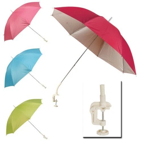 Colorful Clip On Screw Clamp Garden Parasol Sunshade Sun UV Protection Umbrella