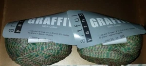 2 SKEINS/BALLS OF (DISCONTINUED) GRAFFITI BY ARTFUL YARNS - COLOR #14 GREEN - Picture 1 of 2