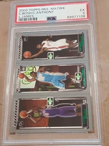 2003 Topps RKE. Matrix- C. Bosh, C. Anthony, L. James - PSA 5 - Picture 1 of 2