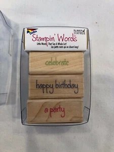 Rubber Stampede Stampin' Words Set of 3 "Little Words That Say A Whole Lot!" - Picture 1 of 5