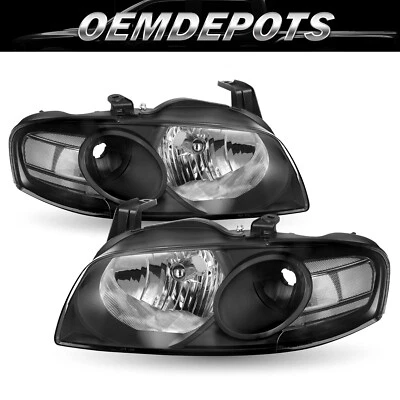 For 2004-2006 Nissan Sentra Sedan Black Headlights Assembly Clear Corner Lamps  - Image 1 of 4
