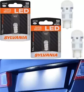 Sylvania ZEVO LED Light 168 White 6000K Two Bulbs License Plate Tag Upgrade Lamp - Picture 1 of 12