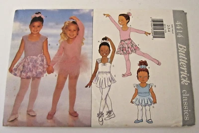 Butterick 4414 sewing pattern, girls leotard skirt tutu, child size 2-3-4 - Image 1 of 3