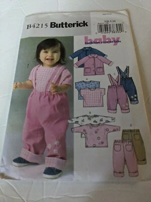2004 BUTTERICK B4215 Baby Fashion Infants' Jacket Top Pants Suspenders NB S M  - Image 1 of 2