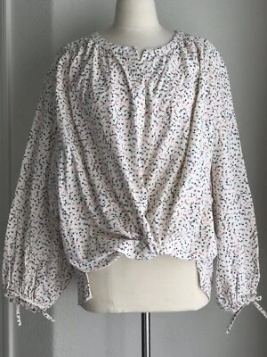 Camisa Popover Floral Manga Larga Pana Curvilínea Talla Grande 3X Top Bohemio Mujer Foto 1 de 4