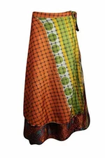 Bohemian Vintage Sari Printed  Layered Beach Cover Up Wrap Skirts