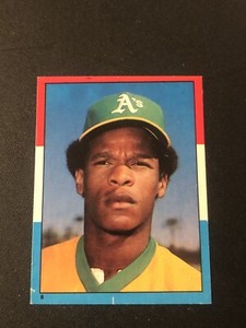 1982 Topps Album Stickers Rickey Henderson #8 HOF