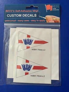 Becc RNSA Burgee 75mm Decals Vinyl Self Adhesive for modelling & detailing - Picture 1 of 1
