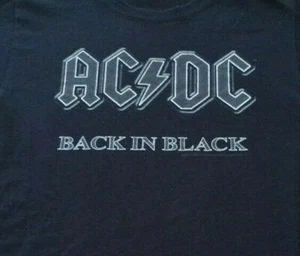 AC/DC T Shirt Small Back in Black EUC Angus Malcolm Brian Johnson INV371  - Picture 1 of 7