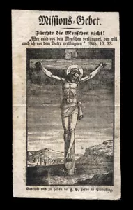 Holzschnitt. JESUS GEKREUZIGT.-MISSIONS GEBET 19. Jh. - Bild 1 von 1