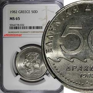 Greece 1982 50 Drachmes NGC MS65 Solon the Archon of Athens KM# 134 (032) - Picture 1 of 4
