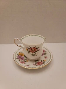 Rosina China Co. Queen’s Fine Bone China Special Flowers Aster Cup and Saucer - Picture 1 of 9