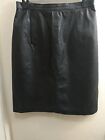 Sak Fifth Avenue Black Leather Skirt Size 10