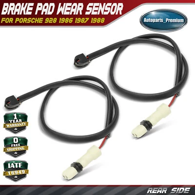 2x Sensor de desgaste de pastillas de freno de disco traseras izquierda y derecha para Porsche 928 1986 1987 1988 Foto 1 de 4