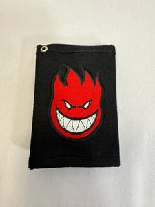 PORTAFOGLIO VINTAGE SPITFIRE NERO ROSSO PORTACHIAVI STACCABILE ANELLO RARO SKATEBOARD Y2K - Foto 1 di 3