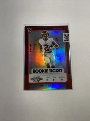 2021 Panini Contenders Optic Dyami Brown Red Prizm Rookie Ticket RC /175 - Image 1 of 2