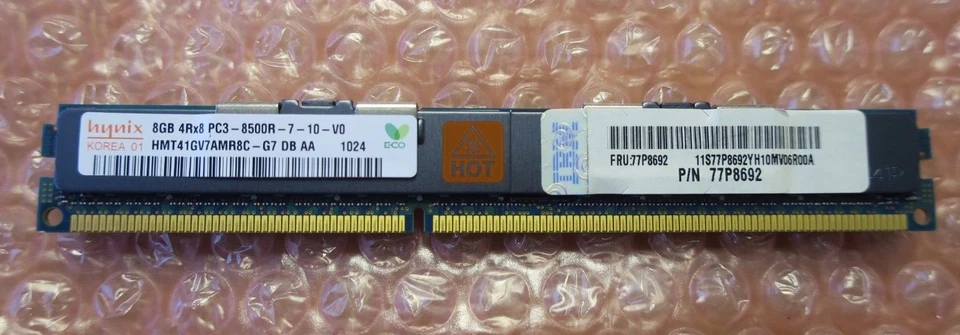 IBM / HYNIX 8GB PC3-8500R DDR3-1066 REG ECC MEMORY HMT41GV7AMR8C-G7 77P8692 - Image 1 of 1