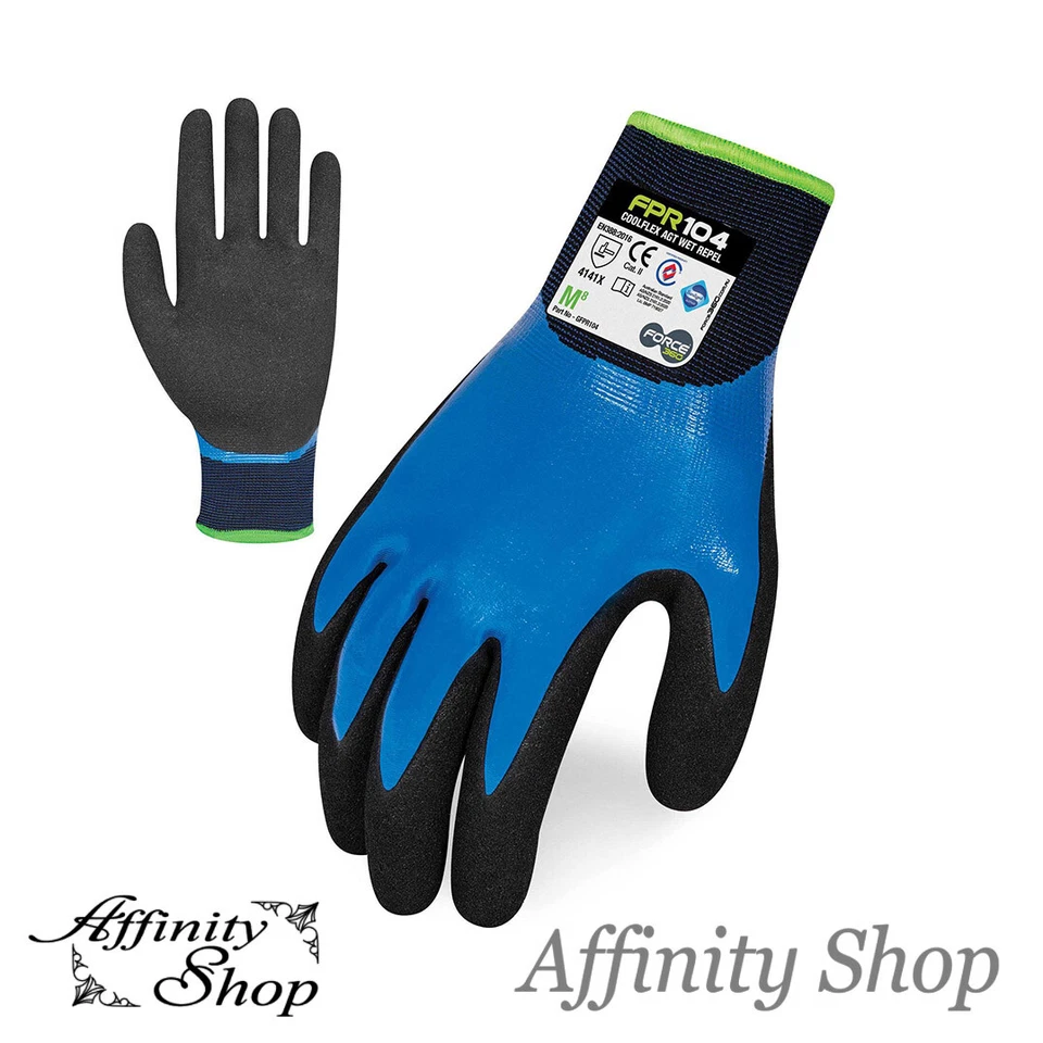 Force360 Wet Repel Gloves FPR104 Water Resistant Rubber Nitrile Work Glove AS/NZ - image 1 of 4